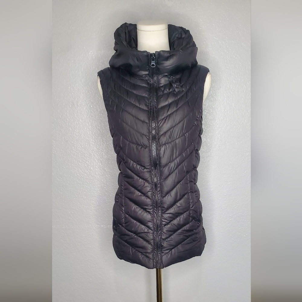VILA Black Padded Waistciat Gilet Quilted Puffer Vest Body Warmer Size Small